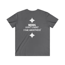 Load image into Gallery viewer, DCYG NERDS White Logo Fitted V-Neck Short Sleeve Tee