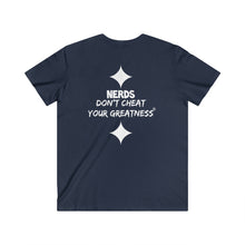 Load image into Gallery viewer, DCYG NERDS White Logo Fitted V-Neck Short Sleeve Tee