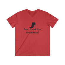 Load image into Gallery viewer, DCYG Black Red Bottoms Fitted V-Neck Short Sleeve Tee