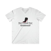 Load image into Gallery viewer, DCYG Black Red Bottoms Fitted V-Neck Short Sleeve Tee