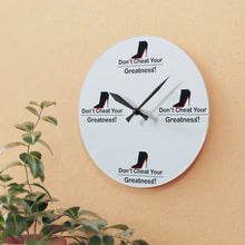 Load image into Gallery viewer, DCYG Black Red Bottoms & White Acrylic Wall Clock