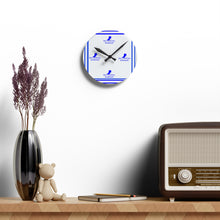 Load image into Gallery viewer, DCYG Blue Red Bottoms ,Royal Blue & White Acrylic Wall Clock