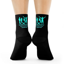 Load image into Gallery viewer, DCYG Turquois Black People & Black Crew Socks