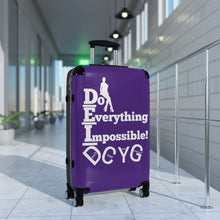 Load image into Gallery viewer, DCYG DEI 24BW White Logo & Purple Suitcase
