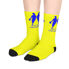 Load image into Gallery viewer, DCYG Blue &:Yellow Womens Basketball Mid-length Socks