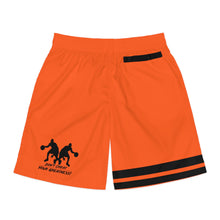 Load image into Gallery viewer, DCYG Dbl Basketball Players Black & Neon Orange Men's Shorts