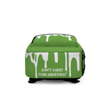 Load image into Gallery viewer, DCYG DRIP 24 White logo & Green Backpack