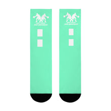Load image into Gallery viewer, DCYG Dbl Basketball Players Mint Green & White Crew Socks (EU)