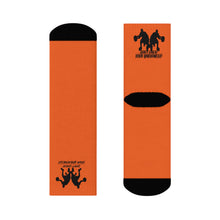 Load image into Gallery viewer, DCYG Black & Orange Dbl Basketball Players Crew Socks