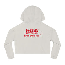 Load image into Gallery viewer, DCYG FX Baddies Red Logo Women’s Cropped Hooded Sweatshirt