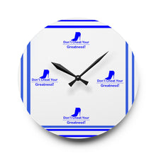 Load image into Gallery viewer, DCYG Blue Red Bottoms ,Royal Blue & White Acrylic Wall Clock