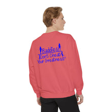 Load image into Gallery viewer, DCYG 24SX Baddies Blue Logo Garment-Dyed Sweatshirt