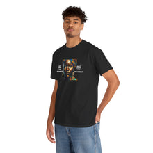 Load image into Gallery viewer, Blk Woman ,Multicolor Scarf & White Unisex Heavy Cotton Tee