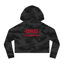 Load image into Gallery viewer, DCYG FX Baddies Red Logo Women’s Cropped Hooded Sweatshirt