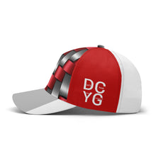 Load image into Gallery viewer, DCYG 2nd Edition Red, Grey & White Print Baseball Cap