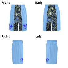 Load image into Gallery viewer, DCYG Mens Light & Dark Blue Mesh Basketball Shorts & Running Short Pants