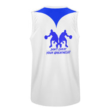 Load image into Gallery viewer, DCYG Dbl Blue & White Mens Basketball Jersey Tank Top