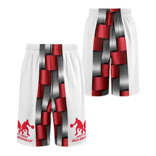 Load image into Gallery viewer, DCYG Dbl Mens Red, Grey & White Mesh Basketball Shorts & Running Short Pants