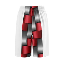 Load image into Gallery viewer, DCYG Dbl Mens Red, Grey & White Mesh Basketball Shorts & Running Short Pants