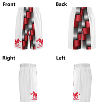 Load image into Gallery viewer, DCYG Dbl Mens Red, Grey & White Mesh Basketball Shorts & Running Short Pants