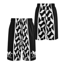 Load image into Gallery viewer, DCYG Dbl Mens Black & White Mesh Basketball Shorts & Running Short Pants