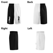 Load image into Gallery viewer, DCYG Mens Black & White Mesh Basketball Shorts & Running Short Pants