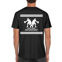 Load image into Gallery viewer, DCYG Mens White Dbl Hooper Cotton White logo & Black Printing T-Shirt