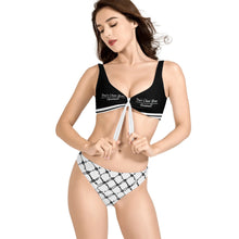 Load image into Gallery viewer, DCYG 24 STEAMY Black & White Womens Bow Front Bikinis Swimsuit