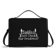 Load image into Gallery viewer, DCYG 24 FX BADDIES White Logo & Black PU Leather Satchel Bag