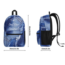 Load image into Gallery viewer, DCYG White Logo & Blue Denim Polyester Vintage Backpack