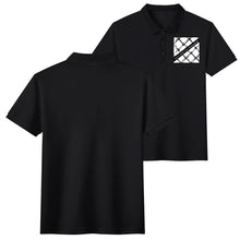 Load image into Gallery viewer, DCYG 45Dgr White Logo, Design & Black Adult Men Half printed Cotton Polo Shirt