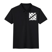 Load image into Gallery viewer, DCYG 45Dgr White Logo, Design & Black Adult Men Half printed Cotton Polo Shirt