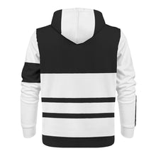 Load image into Gallery viewer, DEI White Logo & Black and White Mens All Over Print Classic Zip Hoodie