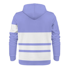 Load image into Gallery viewer, DEI White Logo & Purple and White Mens All Over Print Classic Zip Hoodie