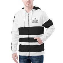Load image into Gallery viewer, DEI Black Logo & Black Mens All Over Print Classic Zip Hoodie