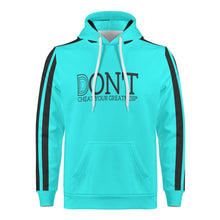 Load image into Gallery viewer, DONT D4XV Black Logo & Light Blue Mens All Over Print Warm Velvets Pair Of Hoodie