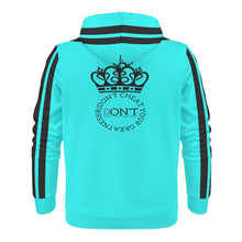 Load image into Gallery viewer, Royalty DON'T D4XV Black Logo, Stripes & Turquois Mens All Over Print Warm Velvets Pair Of Hoodie