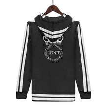 Load image into Gallery viewer, Royalty DON'T D4XV White Logo, Stripes & Black Mens All Over Print Warm Velvets Pair Of Hoodie