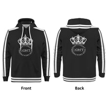 Load image into Gallery viewer, Royalty DON'T D4XV White Logo, Stripes & Black Mens All Over Print Warm Velvets Pair Of Hoodie