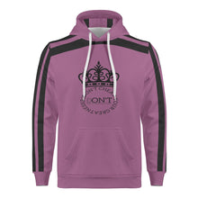 Load image into Gallery viewer, Royalty DON'T D4XV Black Logo, Stripes & Mauve Mens All Over Print Warm Velvets Pair Of Hoodie