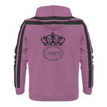 Load image into Gallery viewer, Royalty DON'T D4XV Black Logo, Stripes & Mauve Mens All Over Print Warm Velvets Pair Of Hoodie