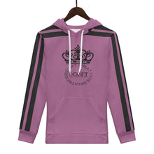 Load image into Gallery viewer, Royalty DON'T D4XV Black Logo, Stripes & Mauve Mens All Over Print Warm Velvets Pair Of Hoodie