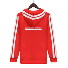 Load image into Gallery viewer, D.E.I. White Logo, Stripes & RED Mens All Over Print Warm Velvets Pair Of Hoodie