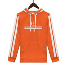 Load image into Gallery viewer, D.E.I. White Logo, Stripes & Orange Mens All Over Print Warm Velvets Pair Of Hoodie