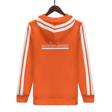 Load image into Gallery viewer, D.E.I. White Logo, Stripes & Orange Mens All Over Print Warm Velvets Pair Of Hoodie