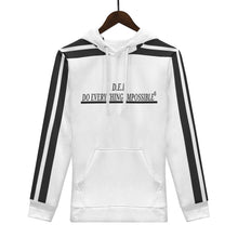 Load image into Gallery viewer, D.E.I. Black Logo, Stripes & White Mens All Over Print Warm Velvets Pair Of Hoodie
