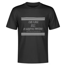 Load image into Gallery viewer, Cure 4 Doge Gray Logo & Strips Black Back Printing T-Shirt