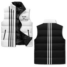 Load image into Gallery viewer, Cure 4 Doge Black Logo ,White & Black Stripes Unisex Lightweight All Over Printing Stand Collar Zip Up Puffer Vest ( Run small size up 2x)