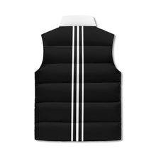 Load image into Gallery viewer, Cure 4 Doge Black Logo ,White & Black Stripes Unisex Lightweight All Over Printing Stand Collar Zip Up Puffer Vest ( Run small size up 2x)