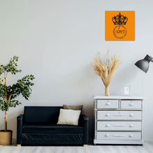 Load image into Gallery viewer, Royalty 24 Black Logo & Orange PVC and Square Wall Clock - No scale for Living Room Office
